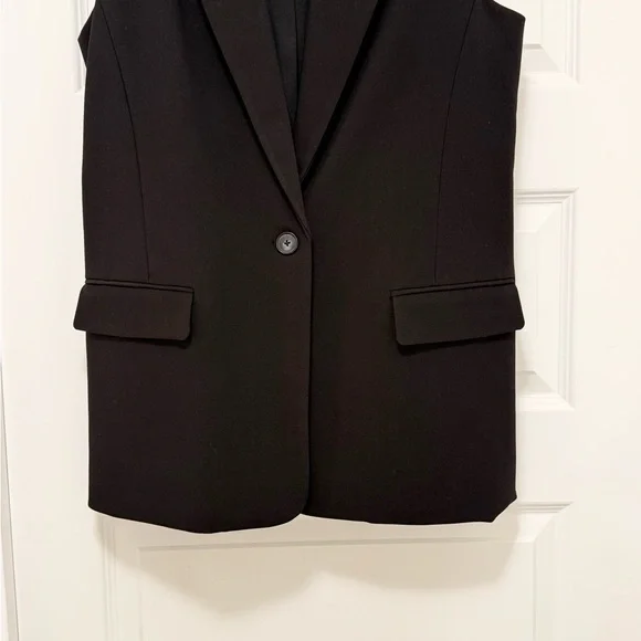 Nine West Black Sleeveless Blazer Vest - Picture 3 of 6